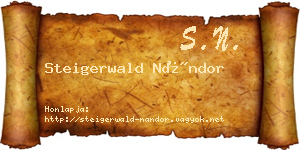 Steigerwald Nándor névjegykártya