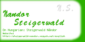 nandor steigerwald business card